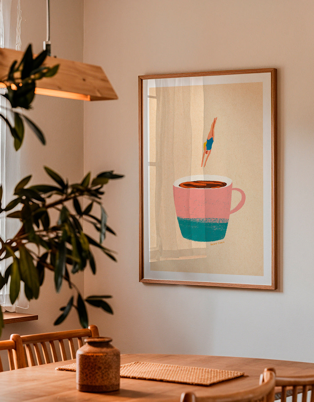 Køkkenkunst med rosa kop og dykker – Product3