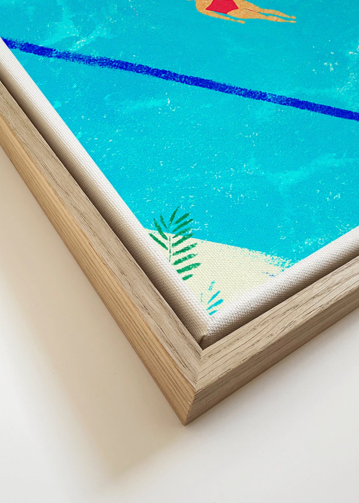 Illustration af svømmer i pool – Canvas detail