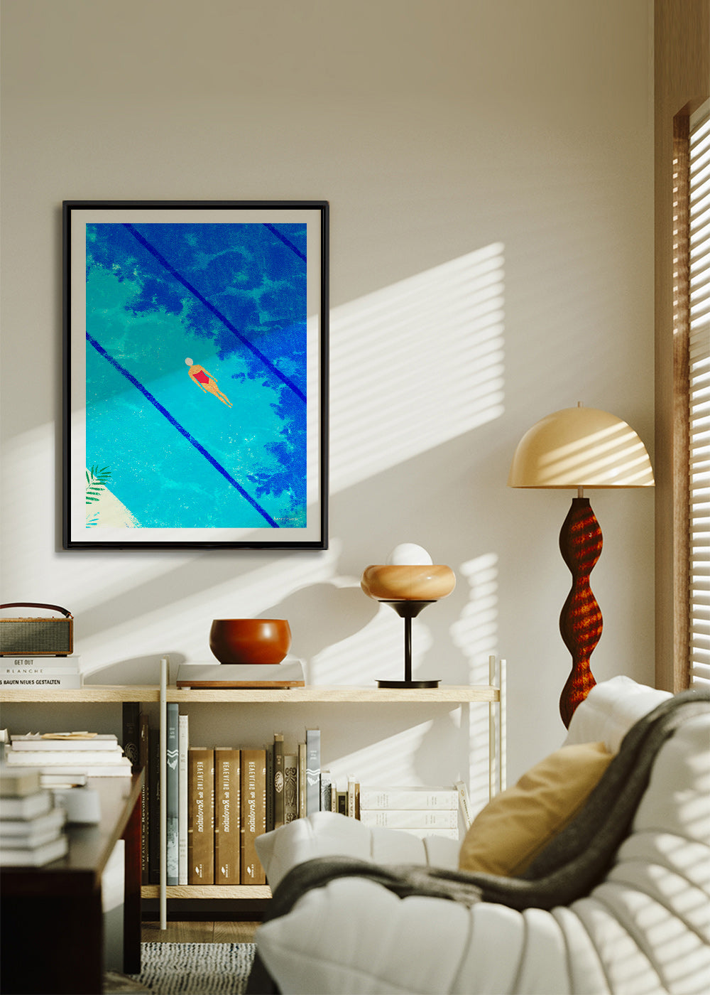 Illustration af svømmer i pool – Canvas1