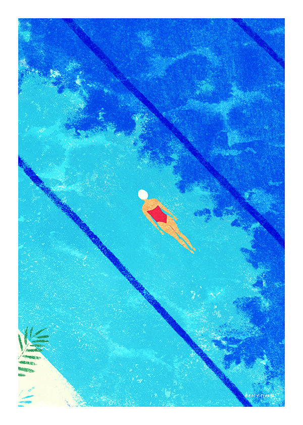 Illustration af svømmer i pool