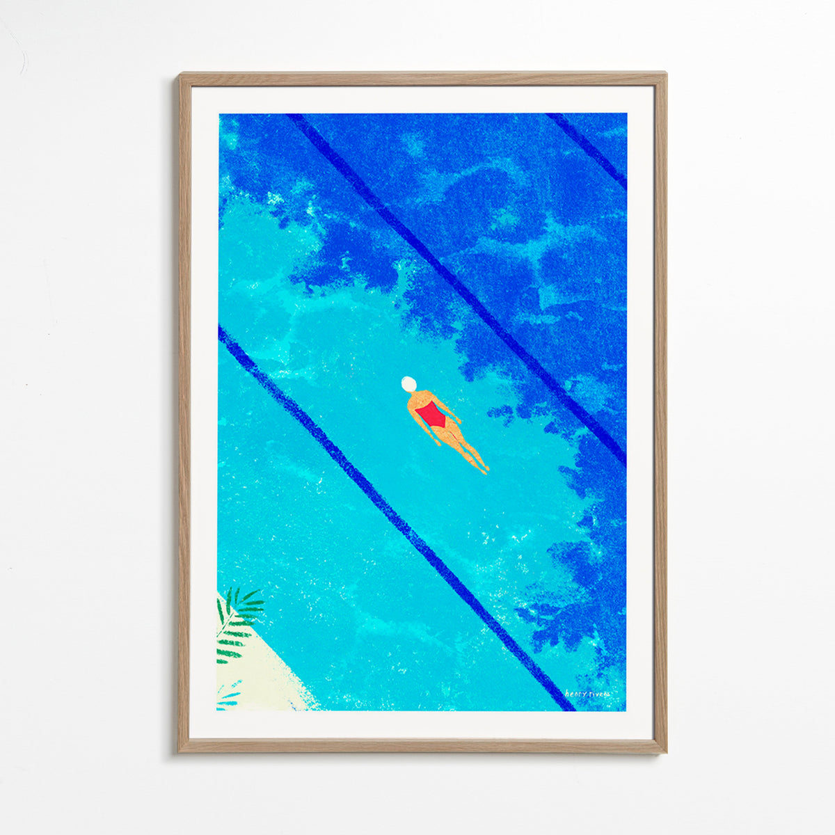 Illustration af svømmer i pool – Oak Frame