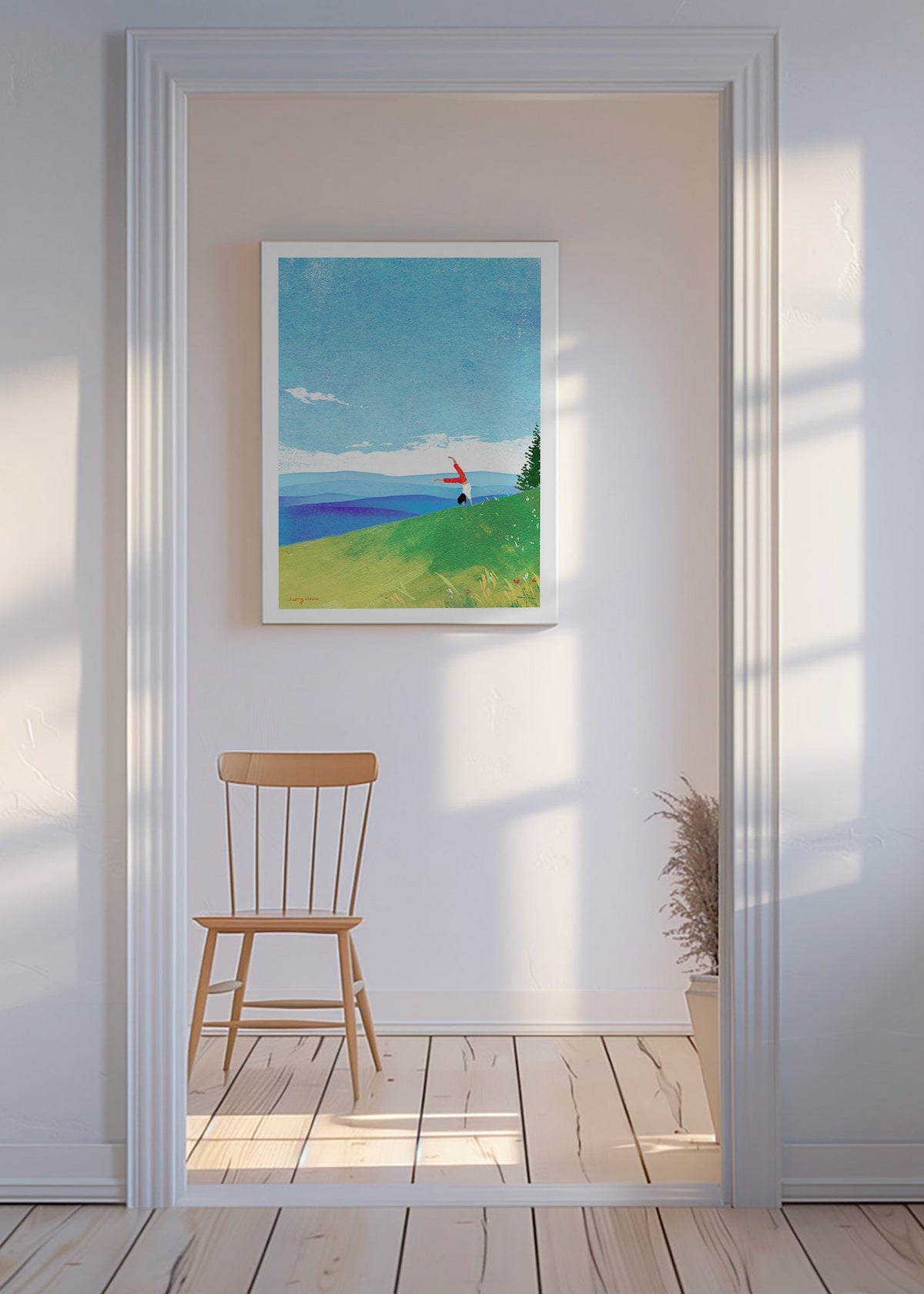Køkkenkunst: håndstand på bakken – Canvas