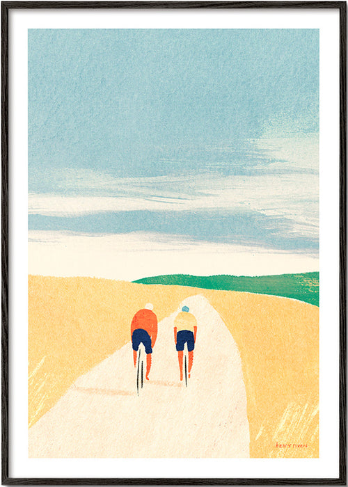 Sportkunst: to cyklister på landevej – Black Frame