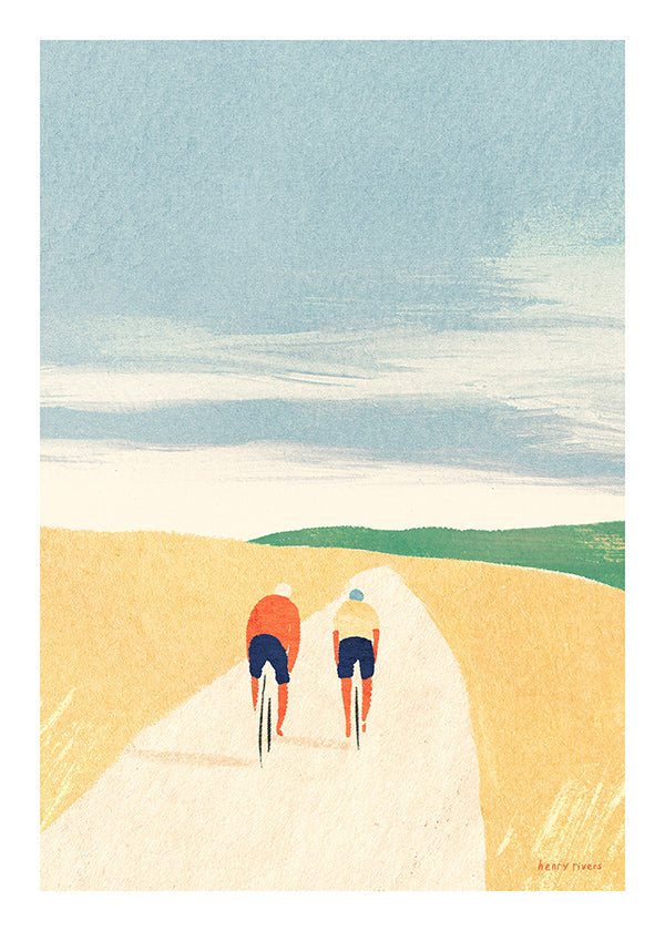 Sportkunst: to cyklister på landevej