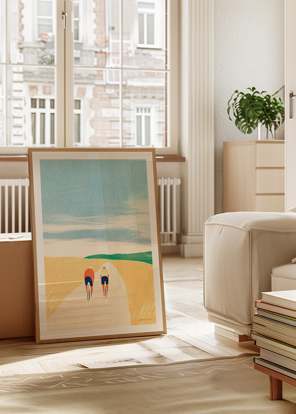 Sportkunst: to cyklister på landevej – Product1