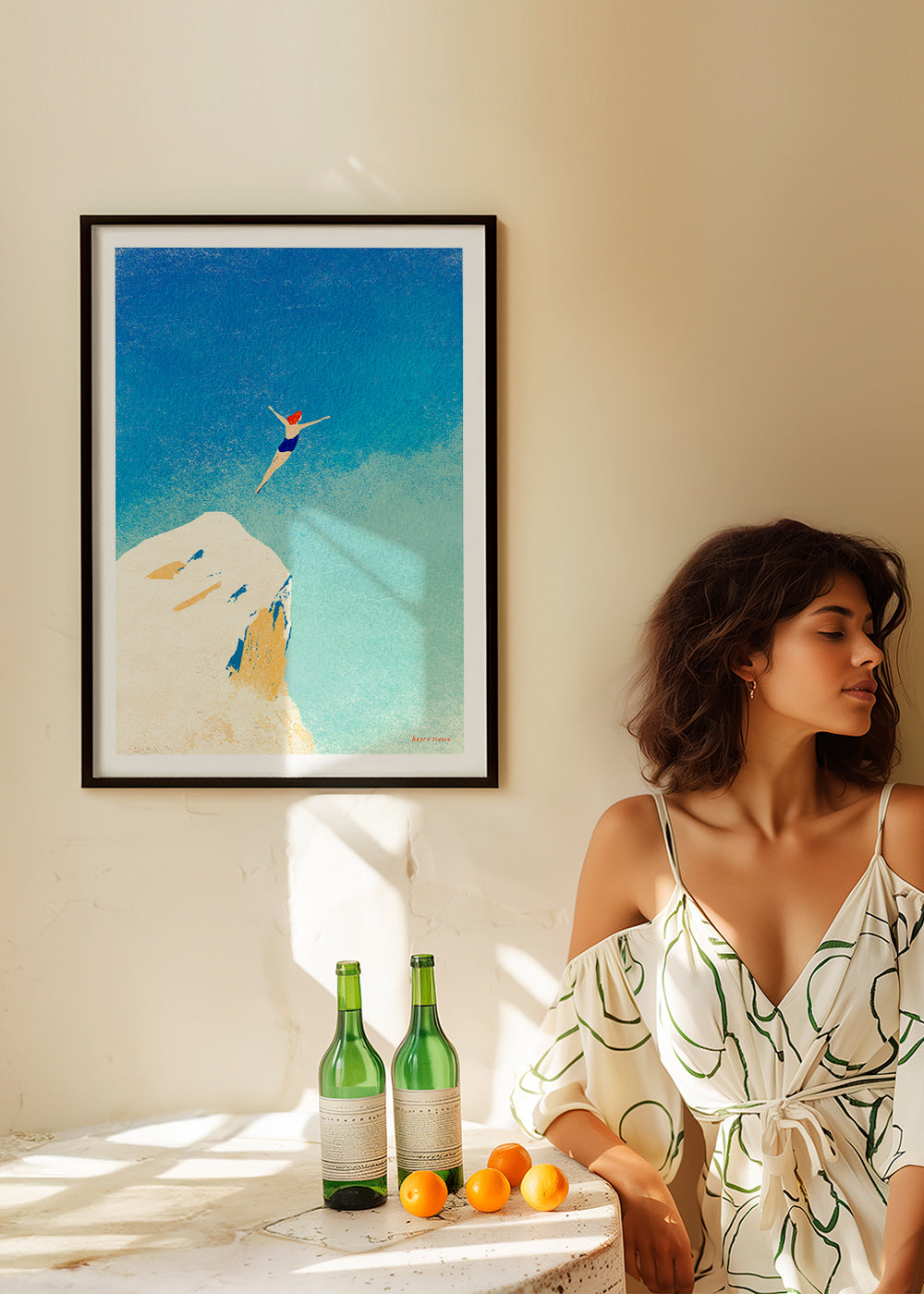 Illustration: klippehop mod en vid blå himmel – Product3