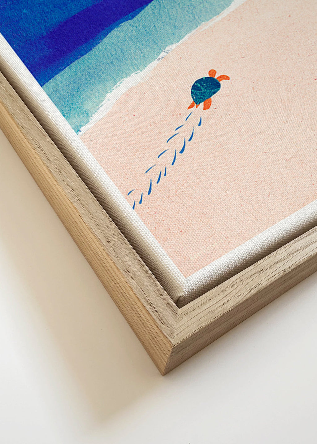 Illustration skilpadde på stranden – Canvas detail