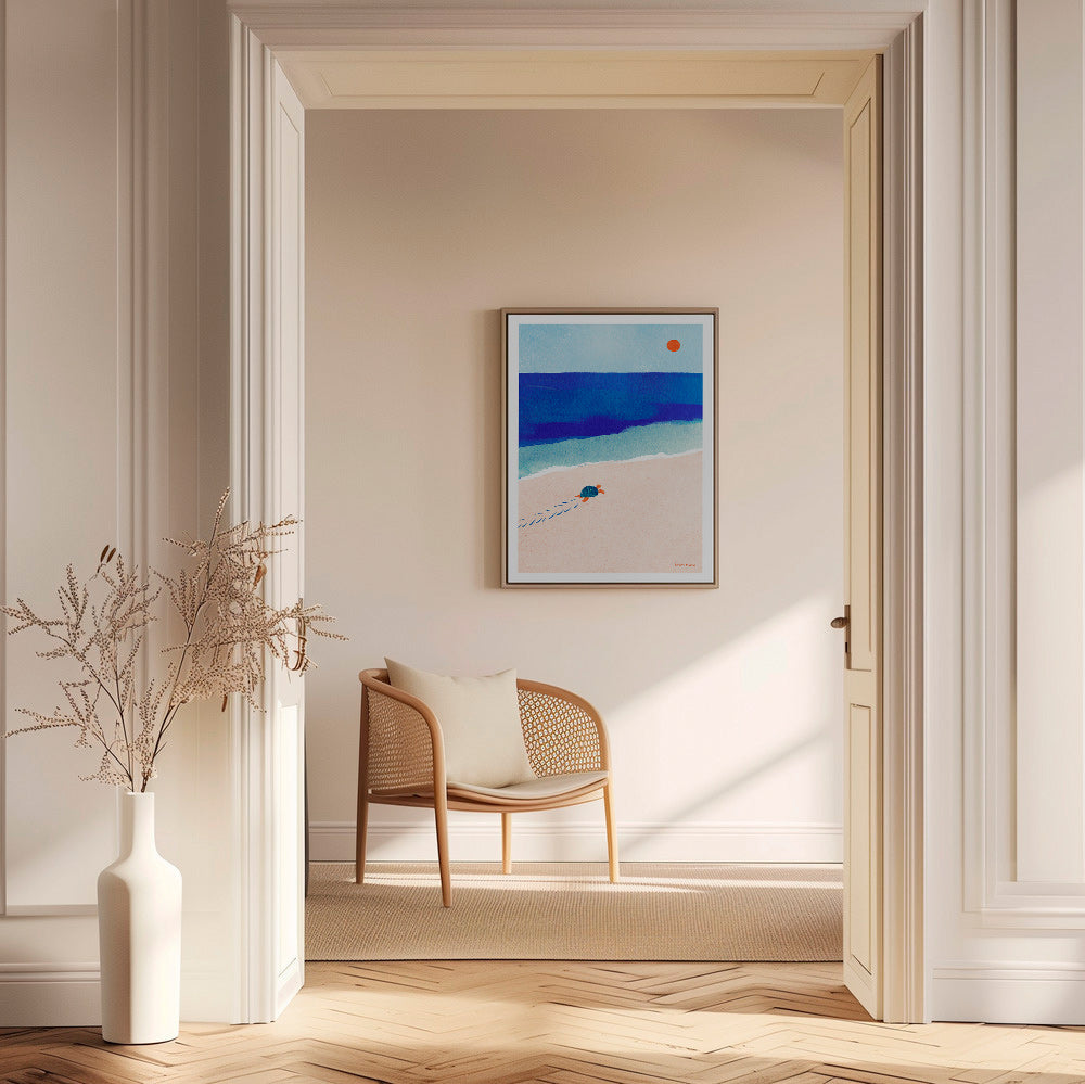 Illustration skilpadde på stranden – Canvas1