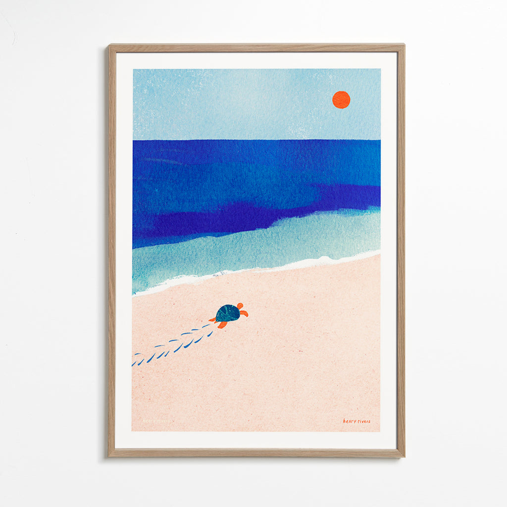 Illustration skilpadde på stranden – Oak Frame