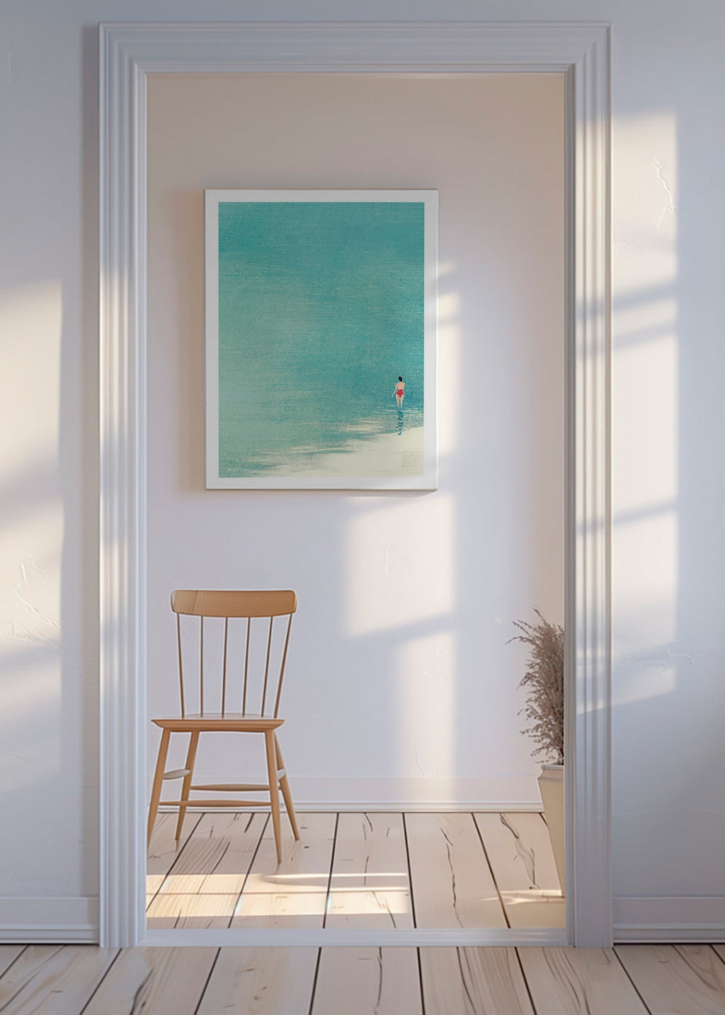 Landskabskunst: bader ved rolig horisont – Canvas