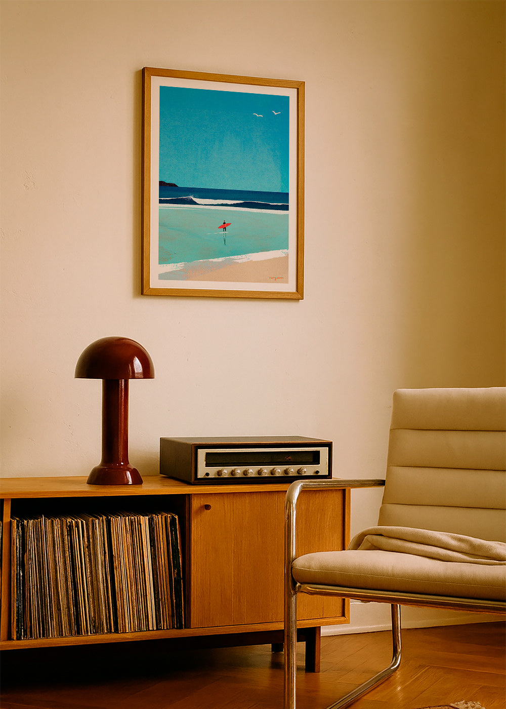 Sportkunst: surfer ved kysten – Product3