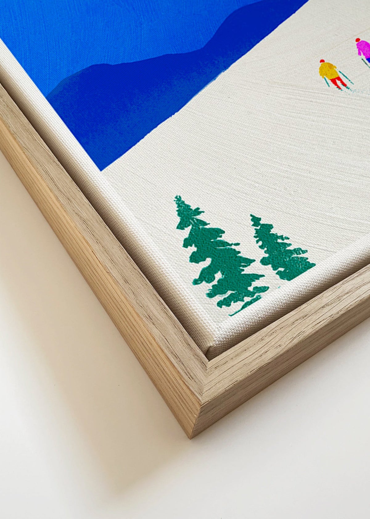 Sportkunst: to skiløbere på skråning – Canvas detail