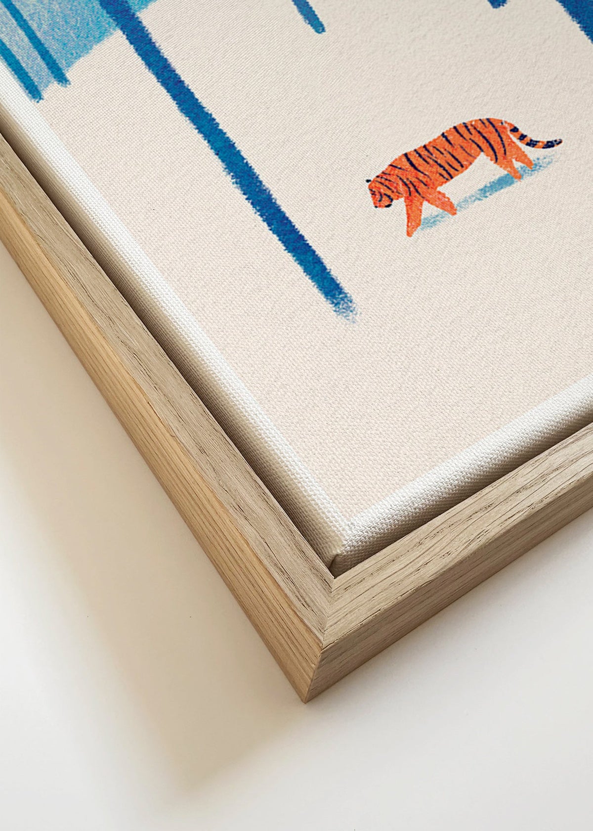 Plakat tiger i sneen – Canvas detail