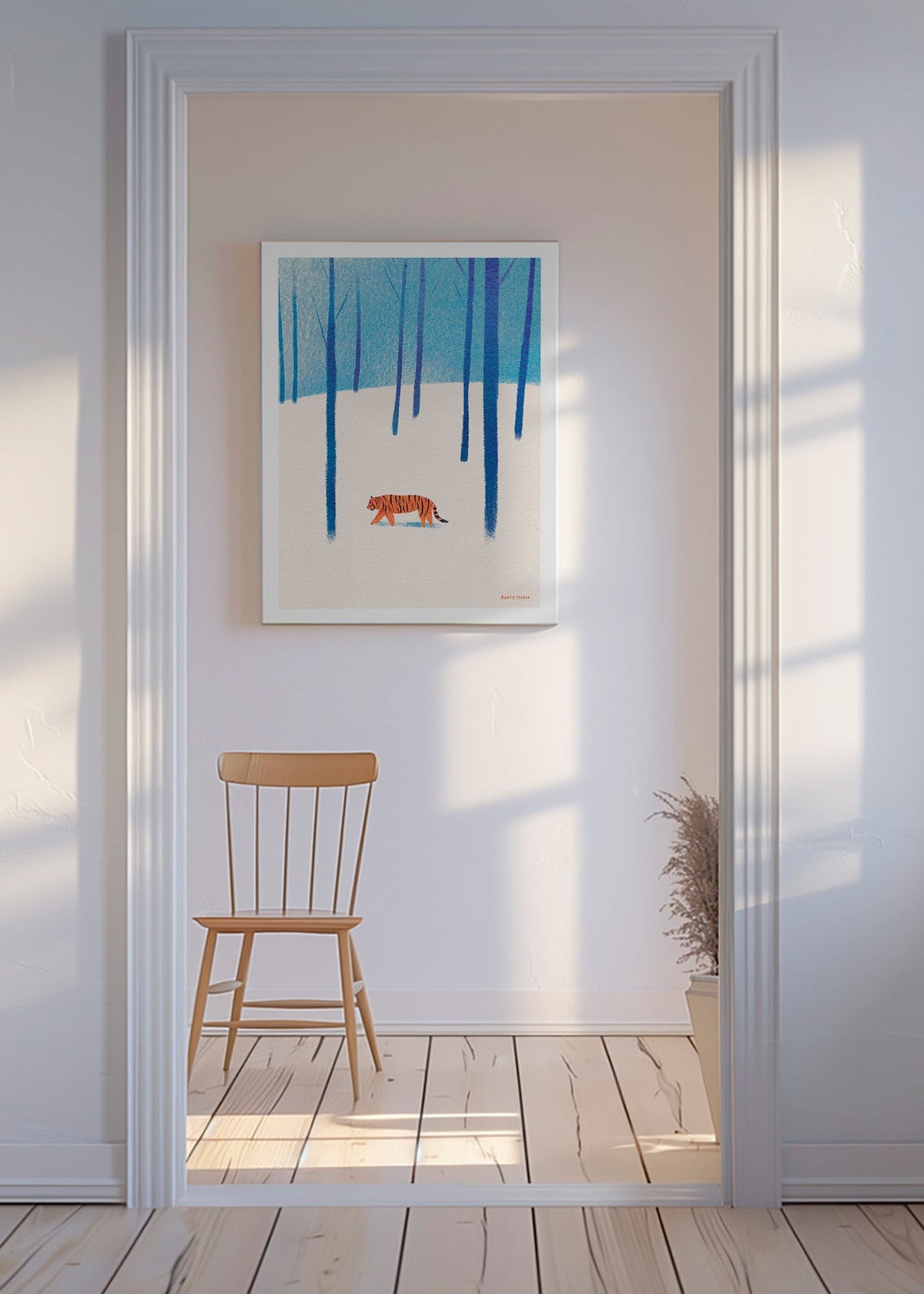 Plakat tiger i sneen – Canvas