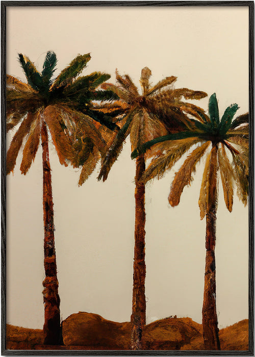 Botanisk plakat: palme-trio
