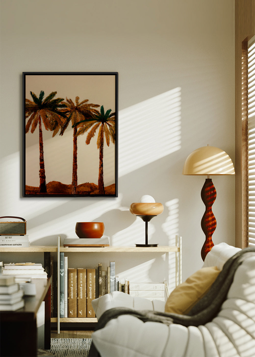 Botanisk plakat: palme-trio