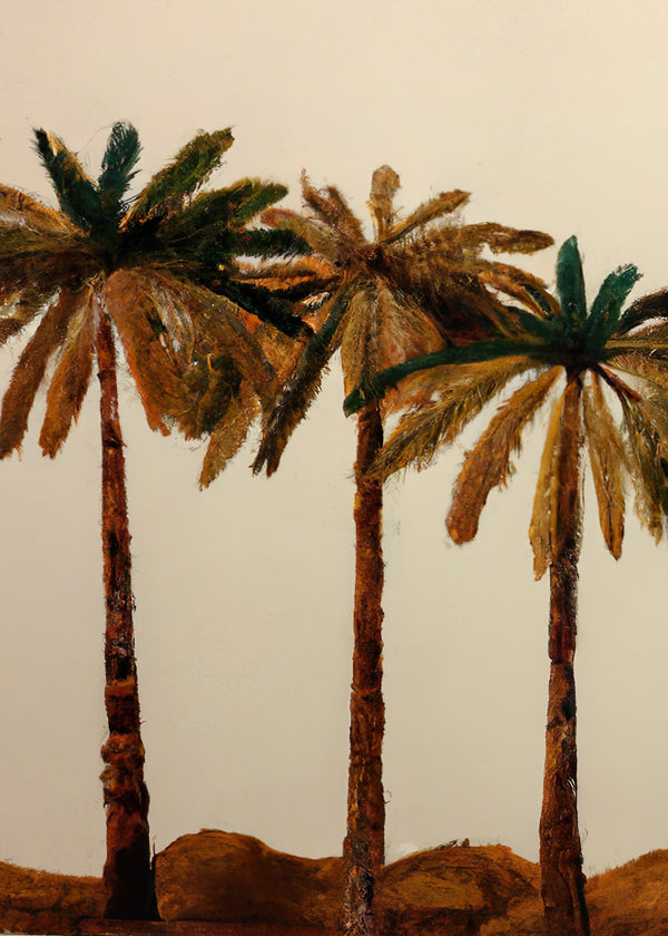 Botanisk plakat: palme-trio