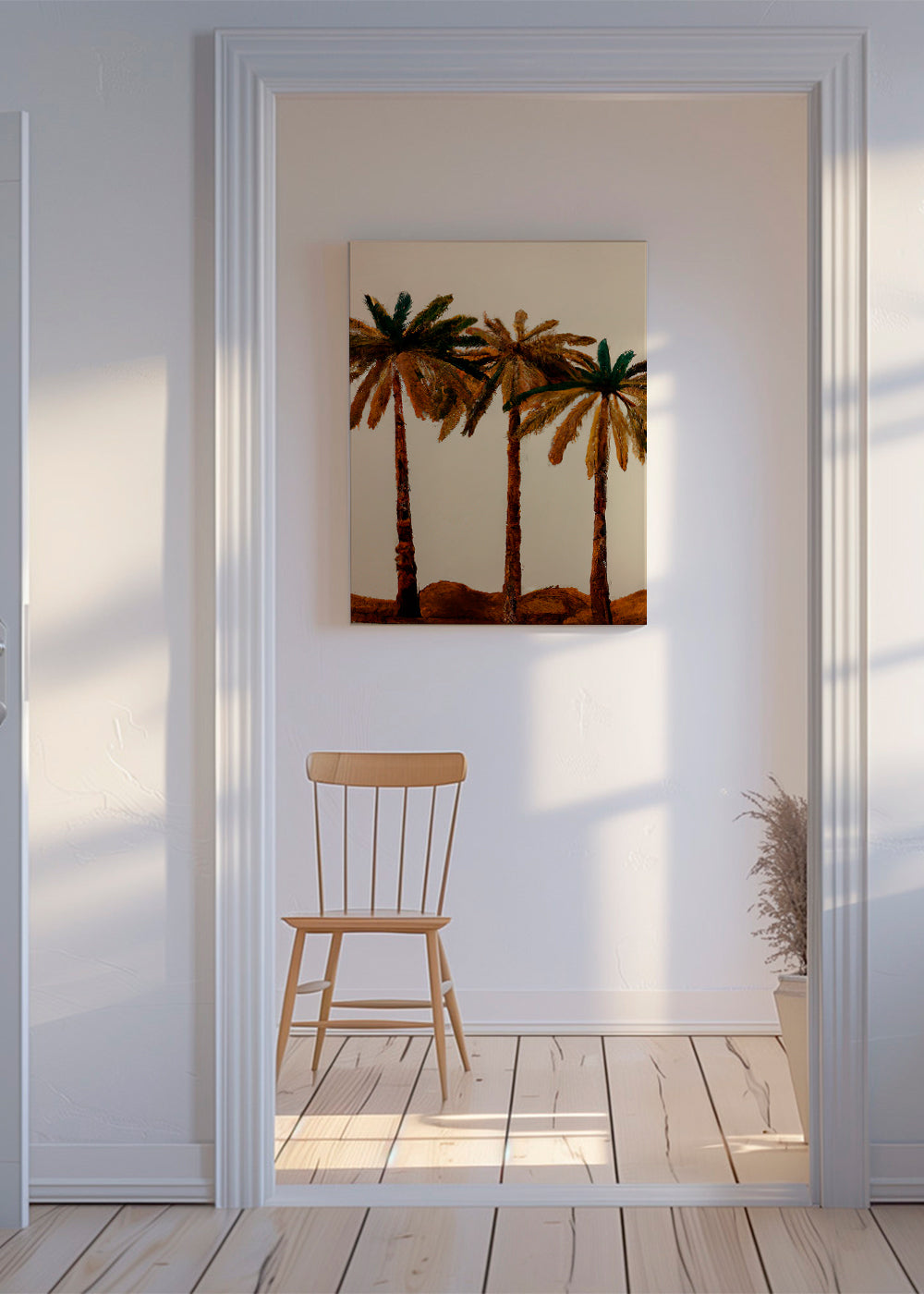 Botanisk plakat: palme-trio