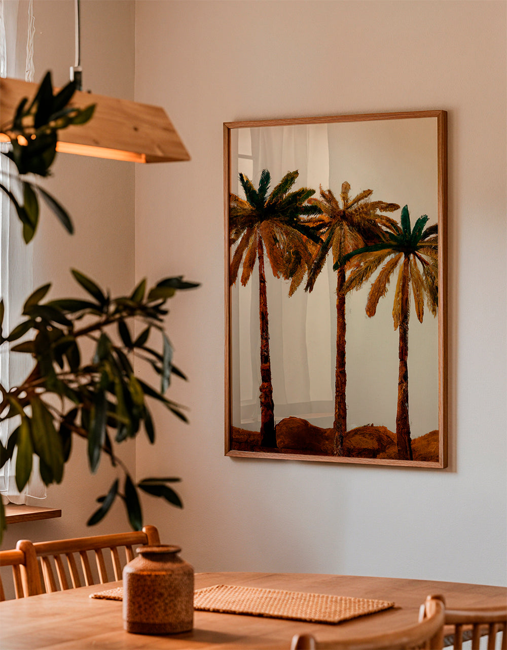 Botanisk plakat: palme-trio