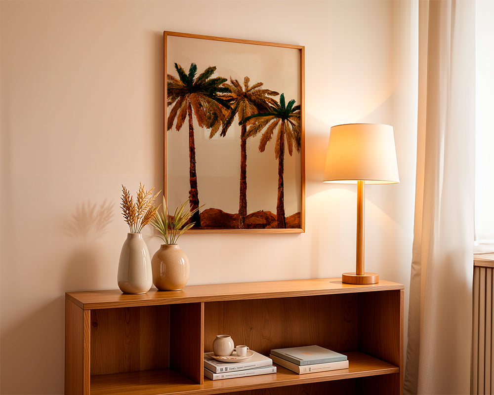 Botanisk plakat: palme-trio