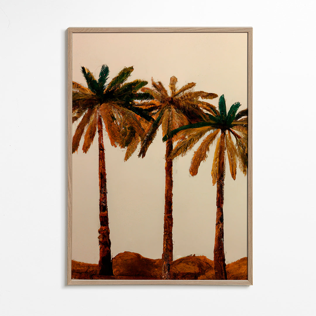 Botanisk plakat: palme-trio
