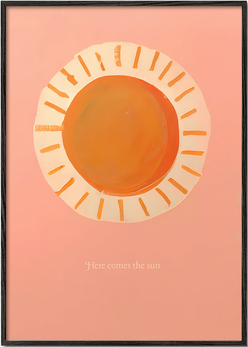 Illustration sol minimal i rosa
