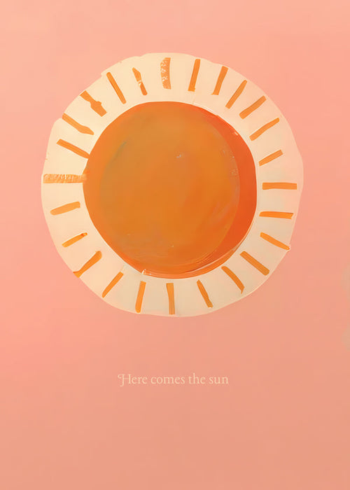 Illustration sol minimal i rosa