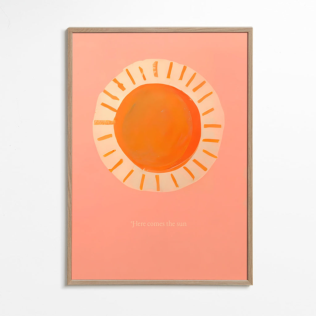 Illustration sol minimal i rosa