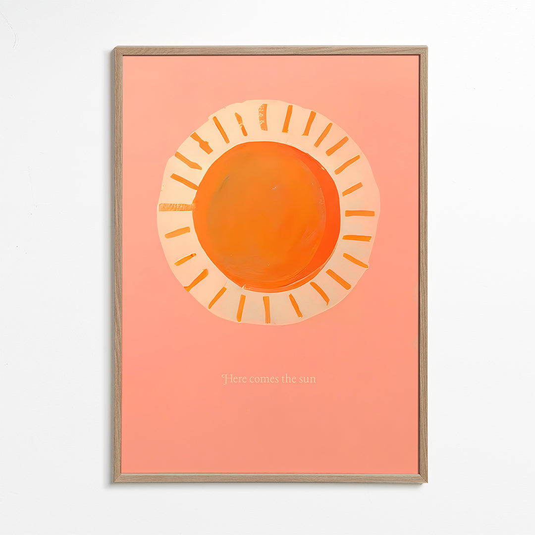 Illustration sol minimal i rosa