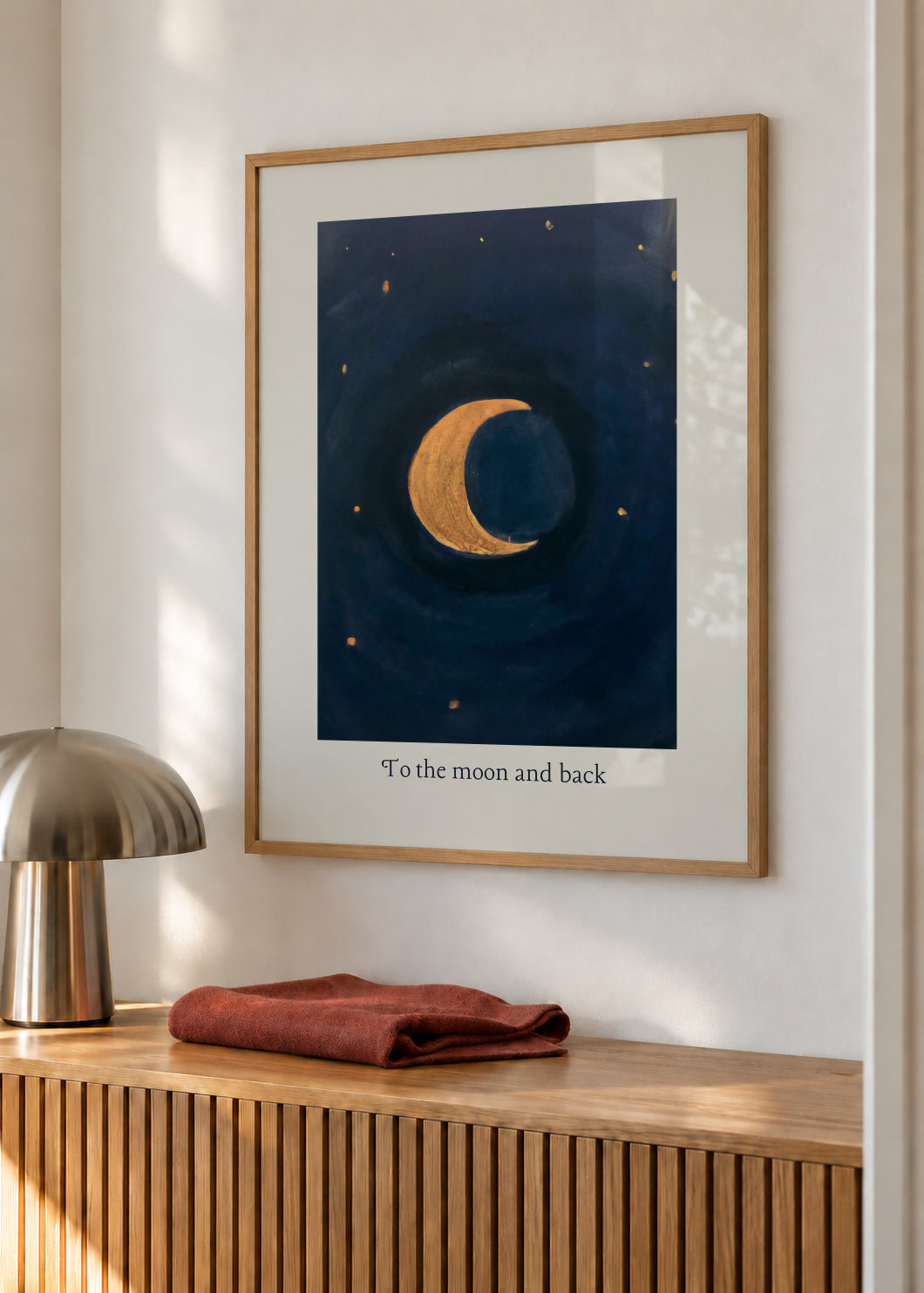 To the moon and back - Framed poster in an interior
