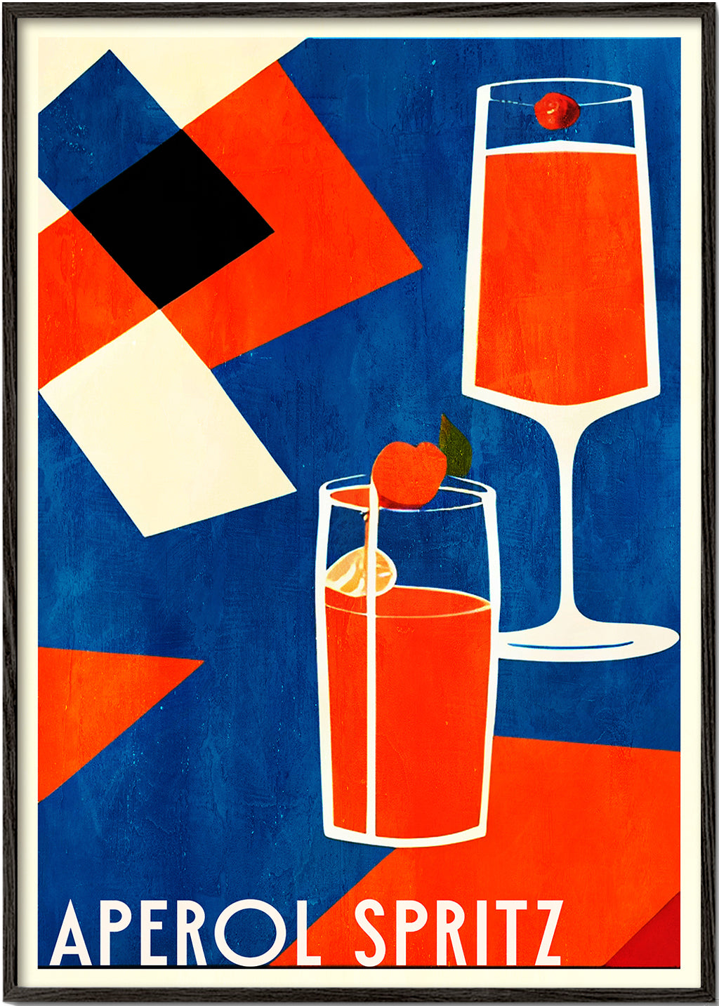 Køkkenkunst Aperol Spritz geometrisk plakat