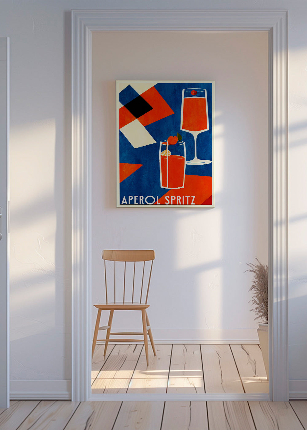 Køkkenkunst Aperol Spritz geometrisk plakat