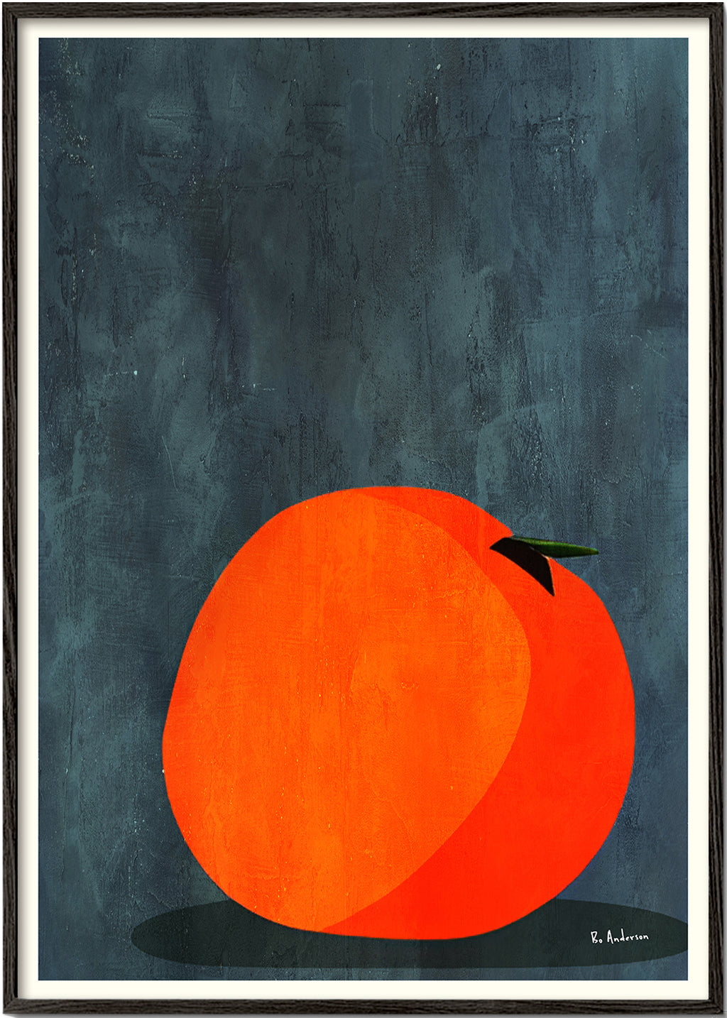 Køkkenkunst: orange minimalist på mørk tekstur