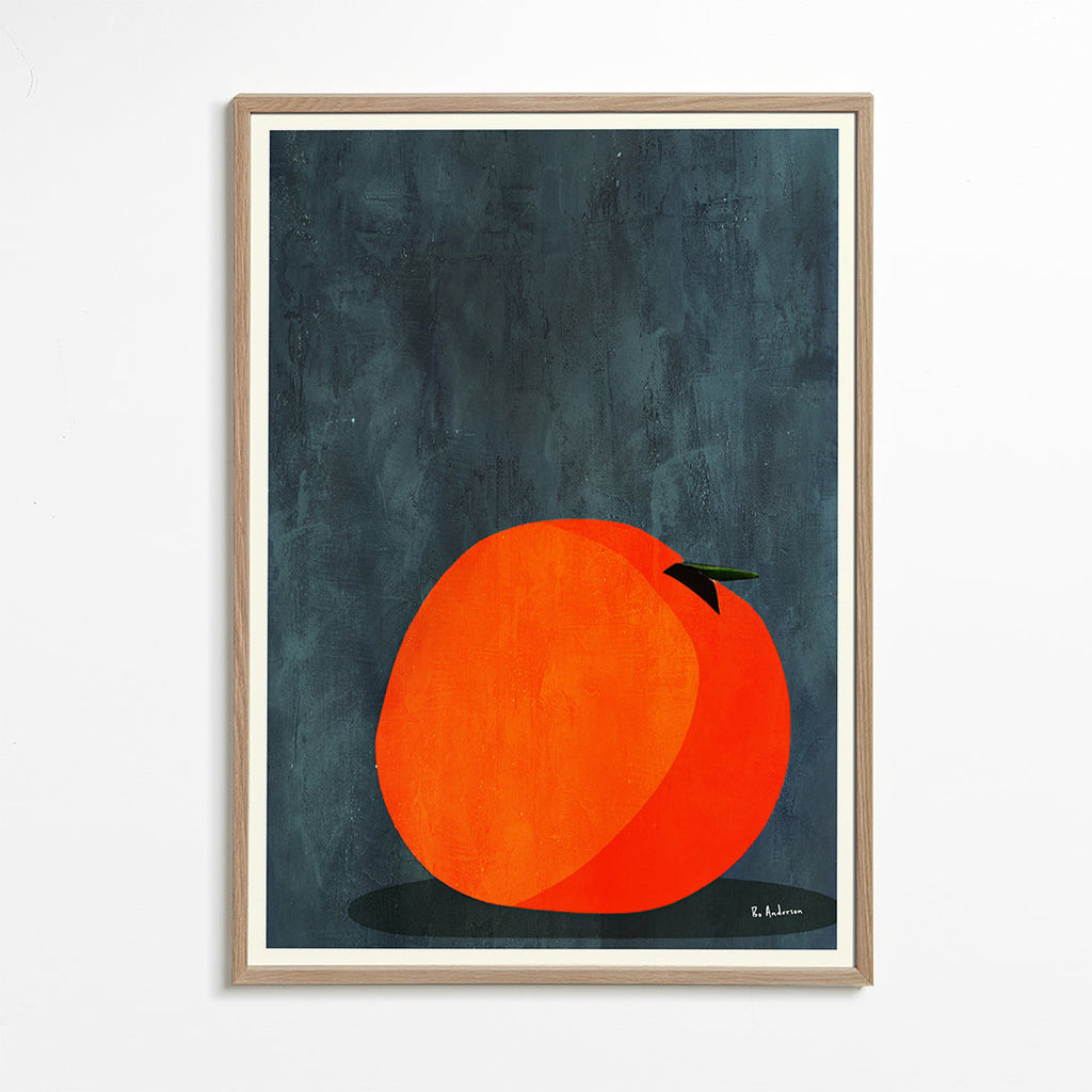 Køkkenkunst: orange minimalist på mørk tekstur