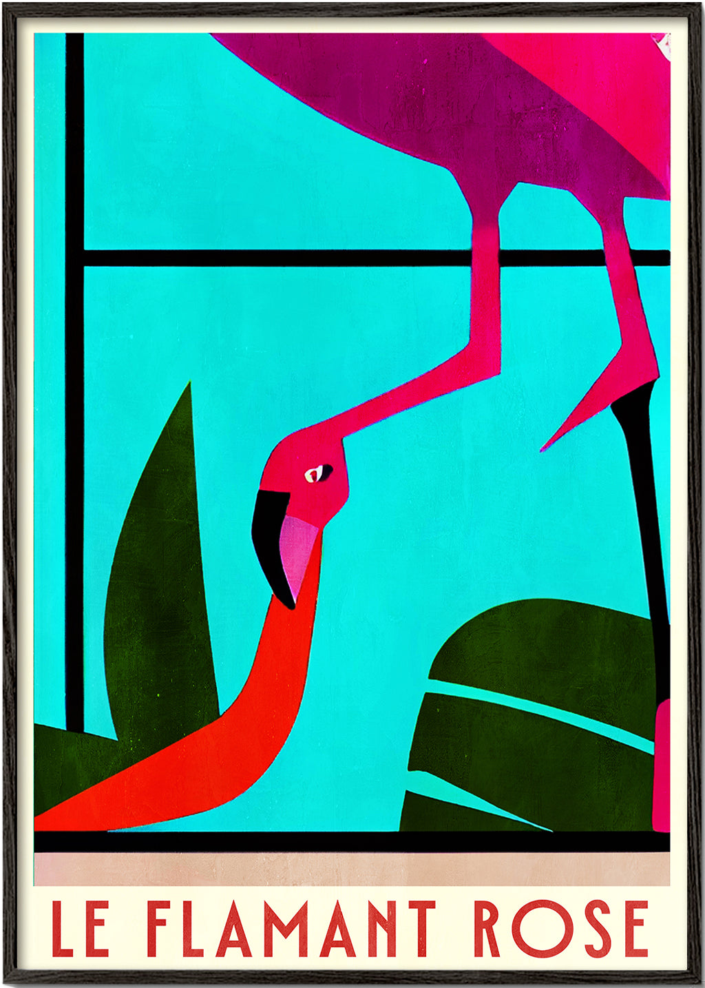 Plakat rosa flamingo grafik