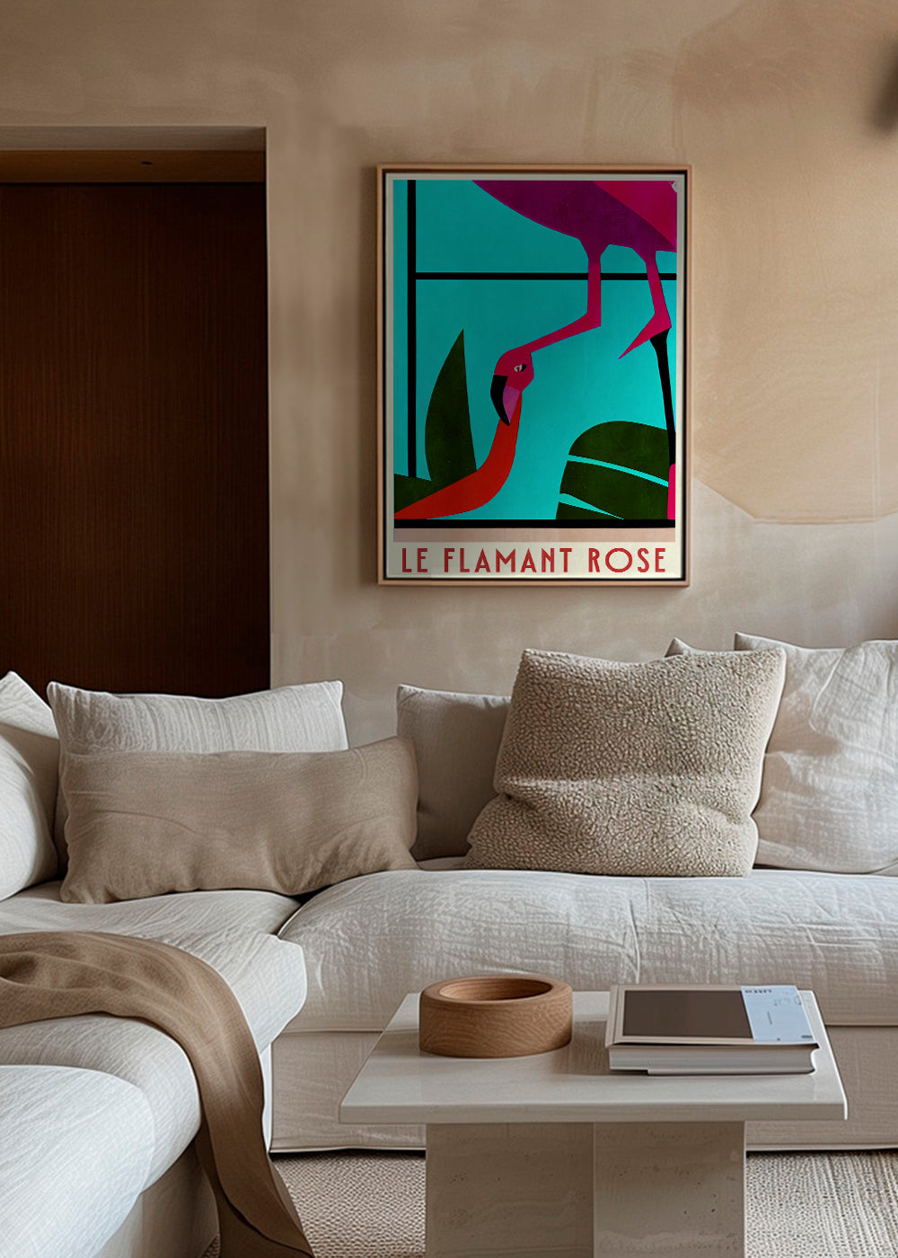 Plakat rosa flamingo grafik