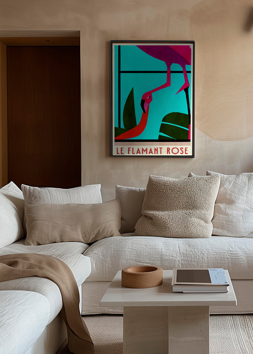 Plakat rosa flamingo grafik