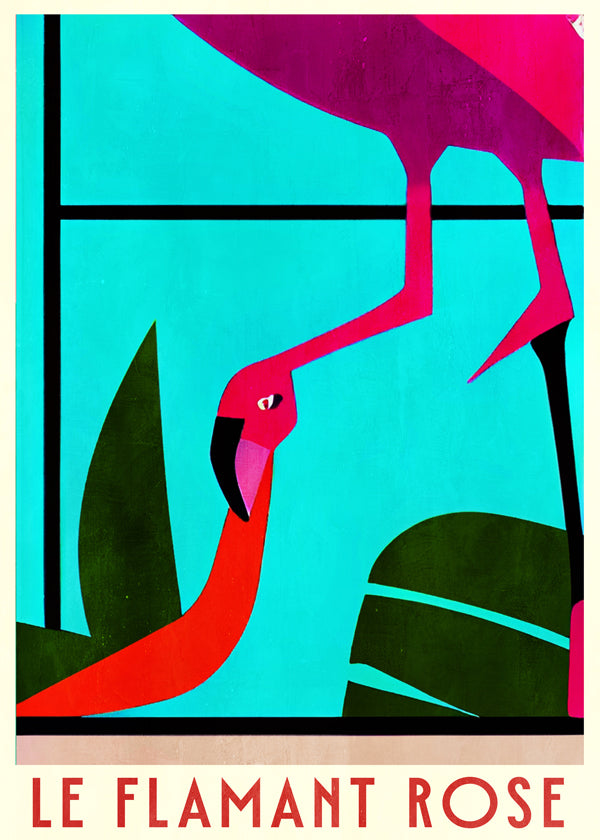 Plakat rosa flamingo grafik