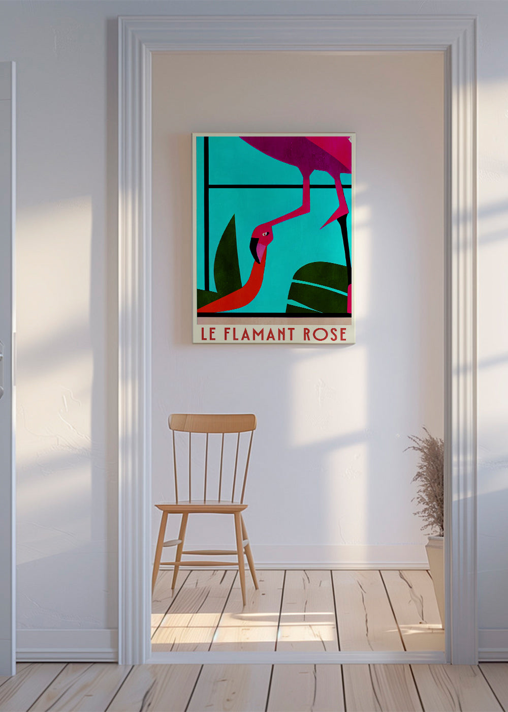 Plakat rosa flamingo grafik