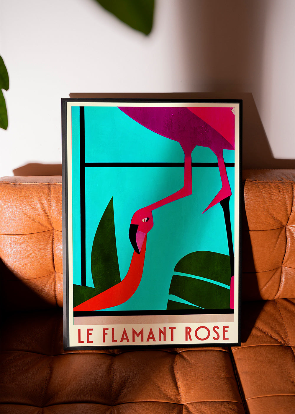 Plakat rosa flamingo grafik