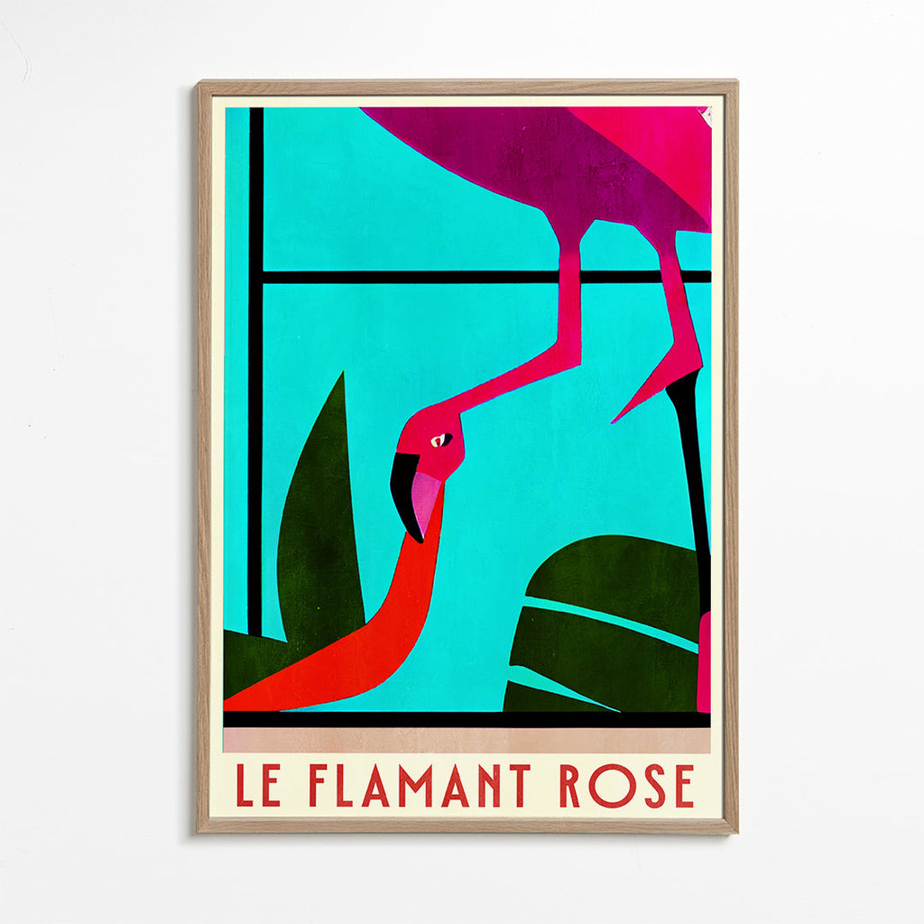 Plakat rosa flamingo grafik