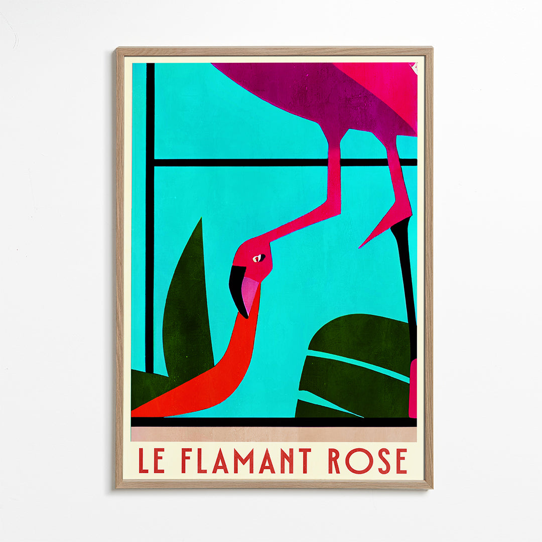 Plakat rosa flamingo grafik