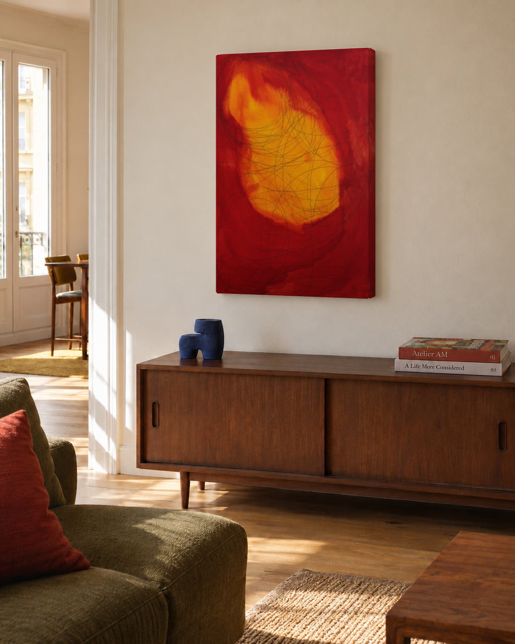 Amor pasional - Mónica López - Unframed canvas in an interior