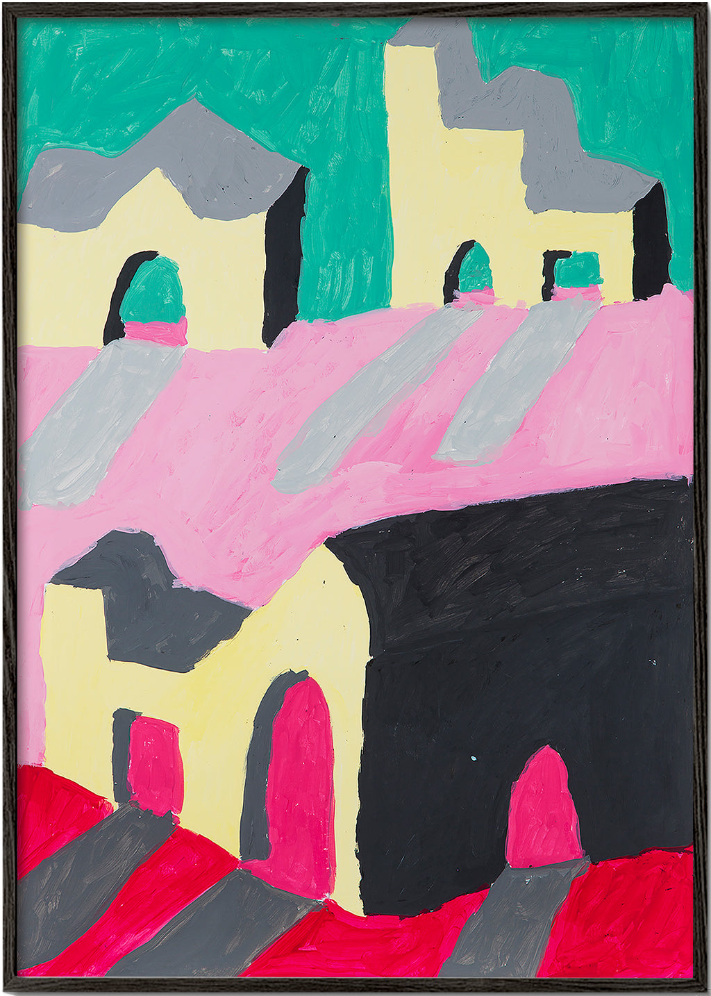Illustration geometriske huse