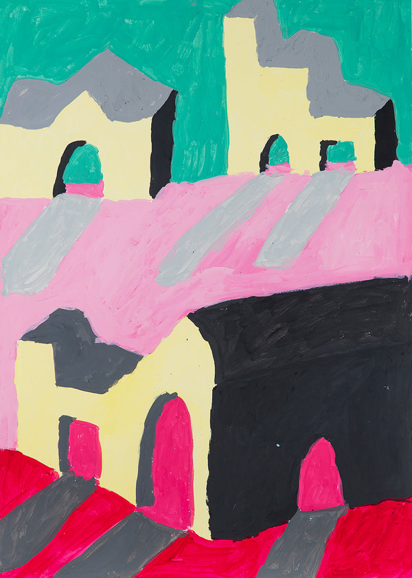 Illustration geometriske huse