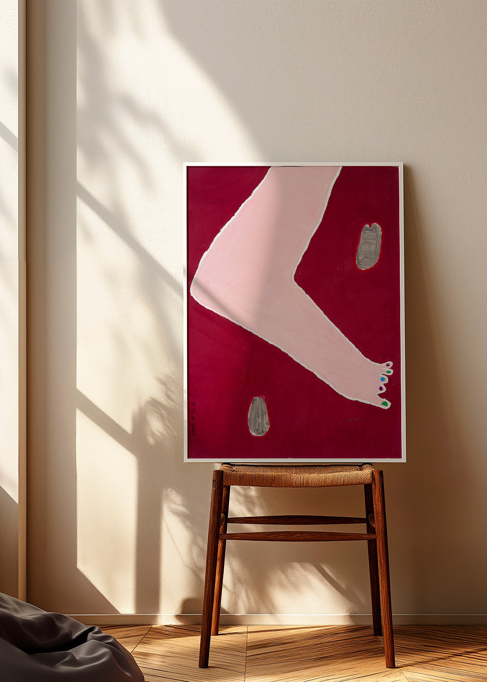 Illustration fod minimalistisk på vinrød baggrund