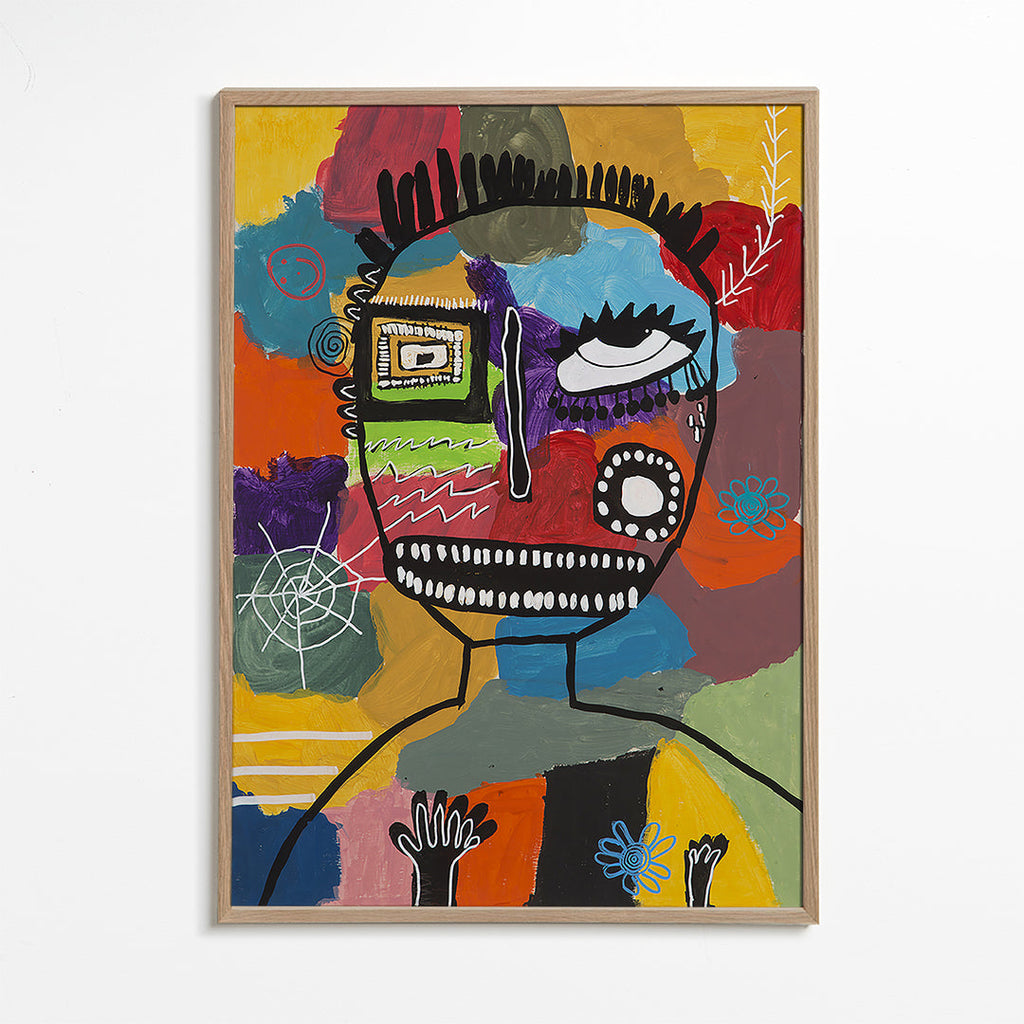 Farverig ansigtsillustration