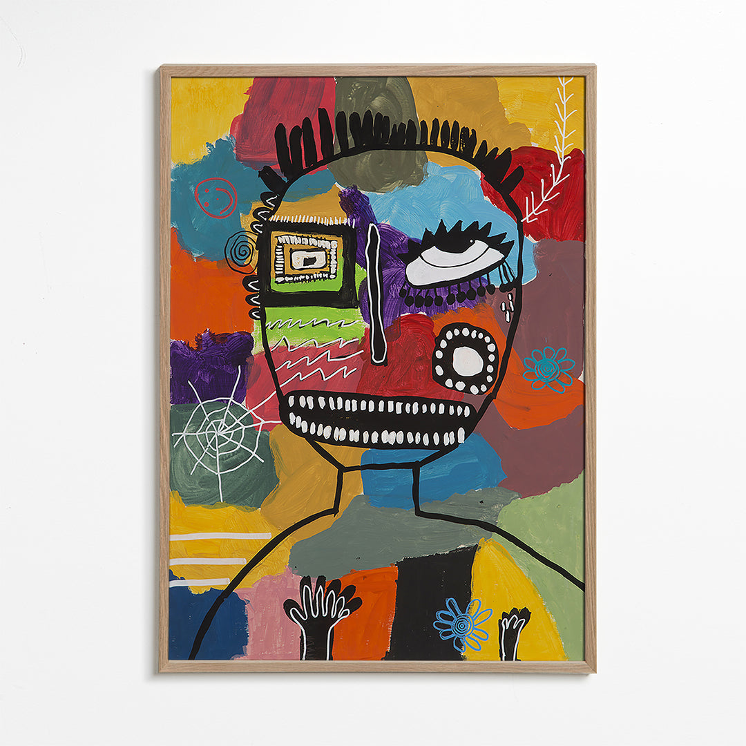Farverig ansigtsillustration