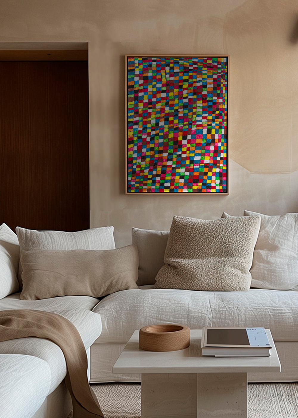 Geometrisk kunst: farverigt mosaikraster