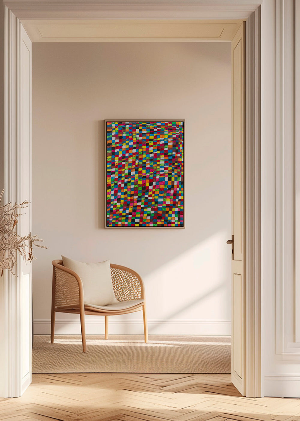 Geometrisk kunst: farverigt mosaikraster